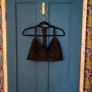 Black lace razor back bralette